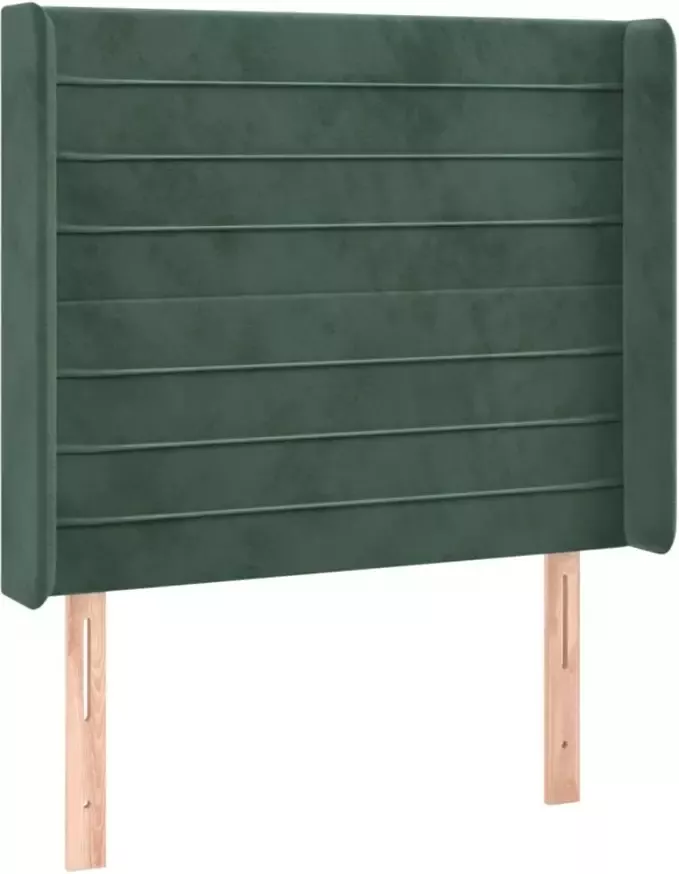 VIDAXL Hoofdbord met randen 83x16x118 128 cm fluweel groen - Foto 4