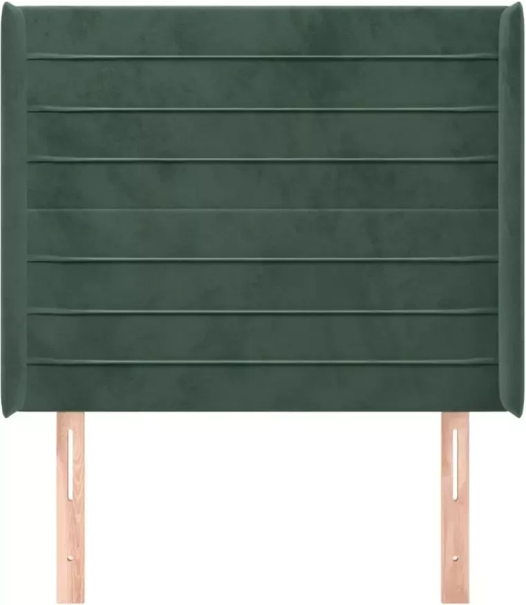 VIDAXL Hoofdbord met randen 83x16x118 128 cm fluweel groen - Foto 2