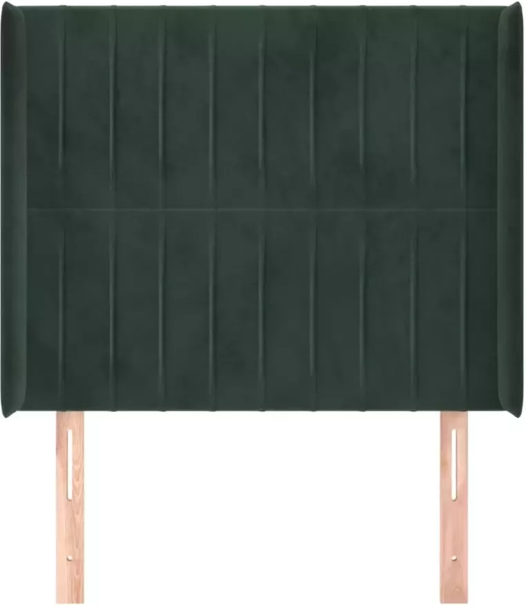 VIDAXL Hoofdbord met randen 83x16x118 128 cm fluweel groen