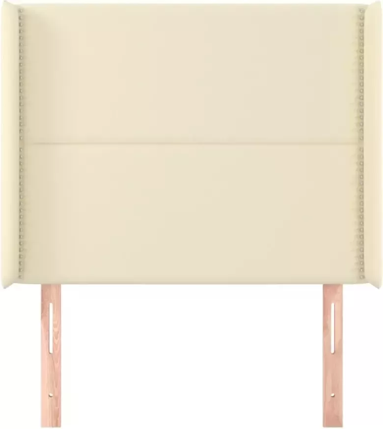 VIDAXL Hoofdbord met randen 83x16x118 128 cm kunstleer crèmekleurig - Foto 2