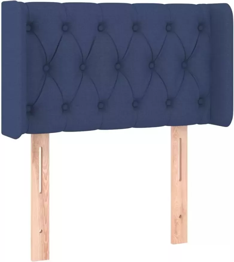 VIDAXL Hoofdbord met randen 83x16x78 88 cm stof blauw - Foto 2