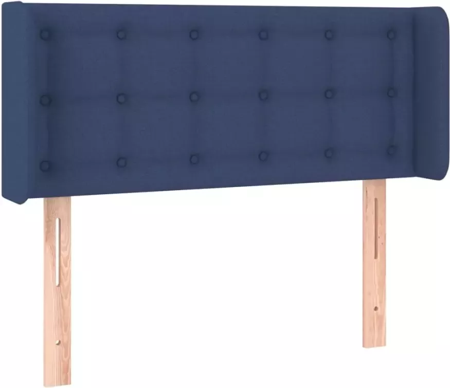 VIDAXL Hoofdbord met randen 83x16x78 88 cm stof blauw - Foto 4