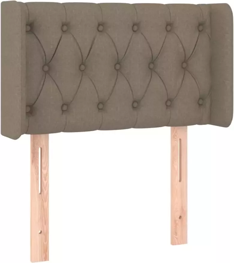 VidaXL Hoofdbord met randen 83x16x78 88 cm stof taupe - Foto 3