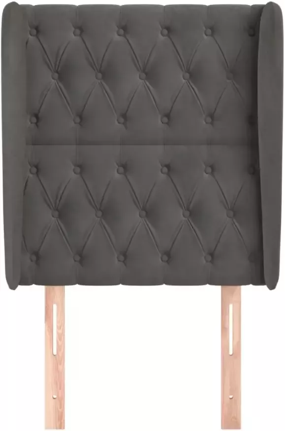 VidaXL Hoofdbord met randen 83x23x118 128 cm fluweel donkergrijs - Foto 4