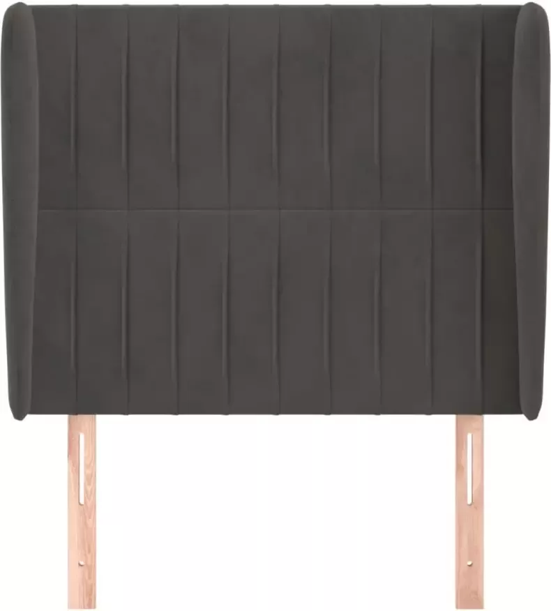 VidaXL Hoofdbord met randen 83x23x118 128 cm fluweel donkergrijs - Foto 3