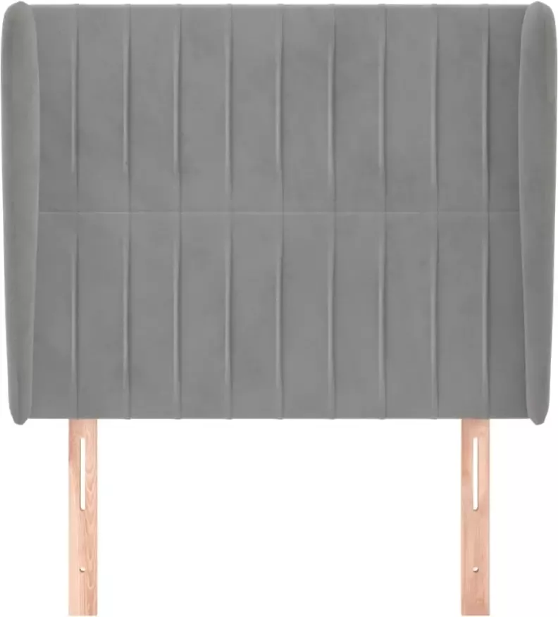 VidaXL Hoofdbord met randen 83x23x118 128 cm fluweel lichtgrijs - Foto 8