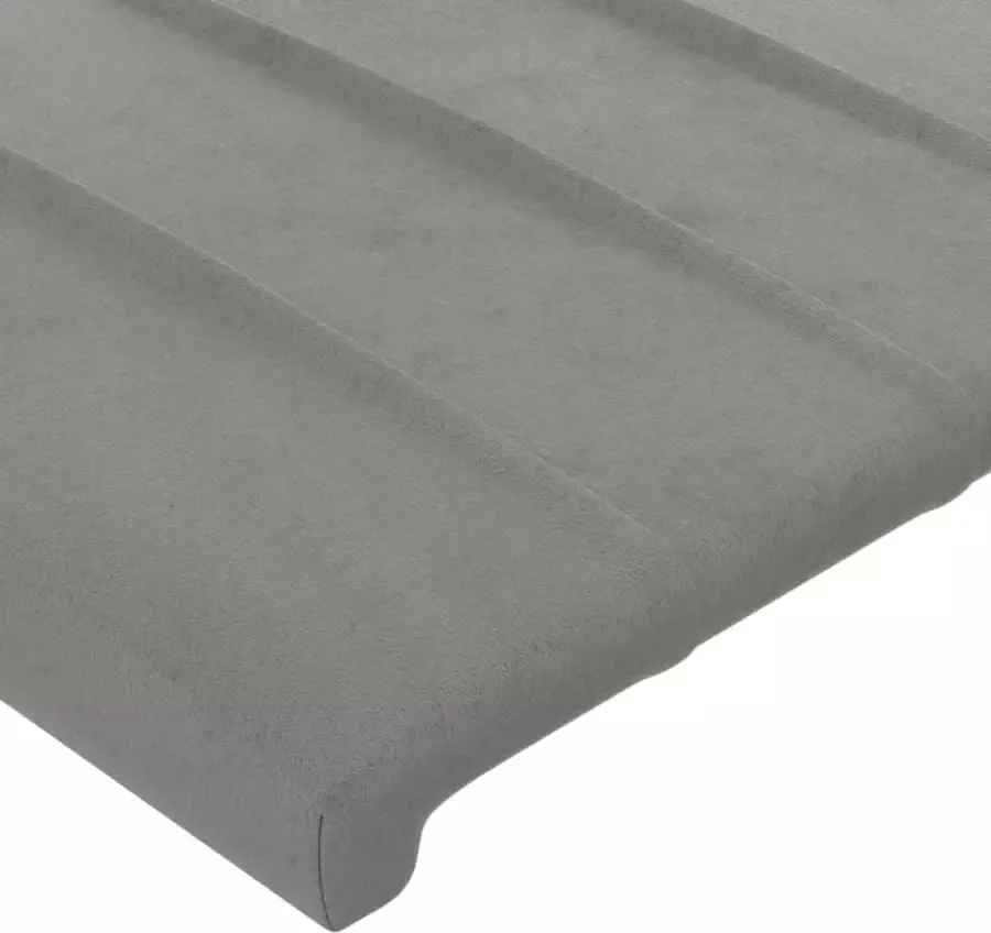 VidaXL Hoofdbord met randen 83x23x118 128 cm fluweel lichtgrijs - Foto 4