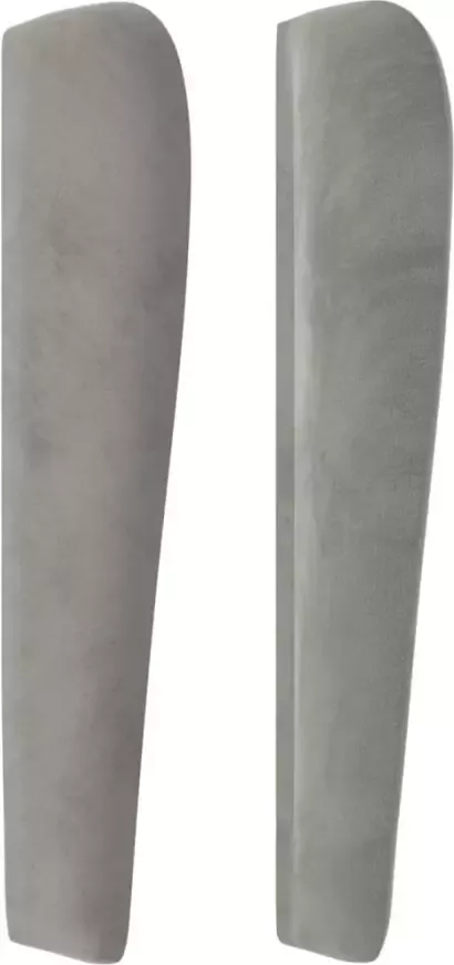 VidaXL Hoofdbord met randen 83x23x118 128 cm fluweel lichtgrijs - Foto 7