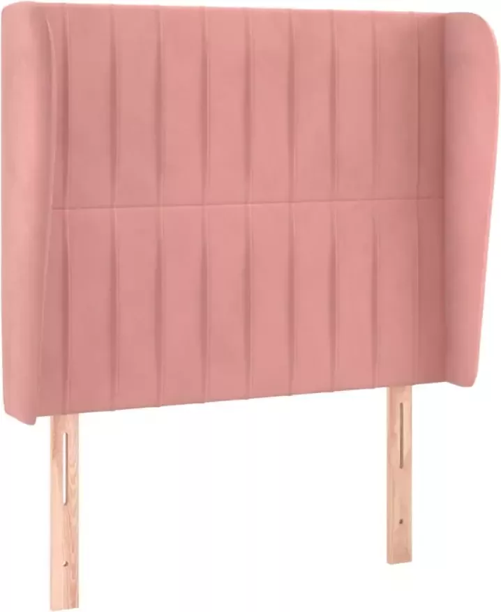 VIDAXL Hoofdbord met randen 83x23x118 128 cm fluweel roze - Foto 6