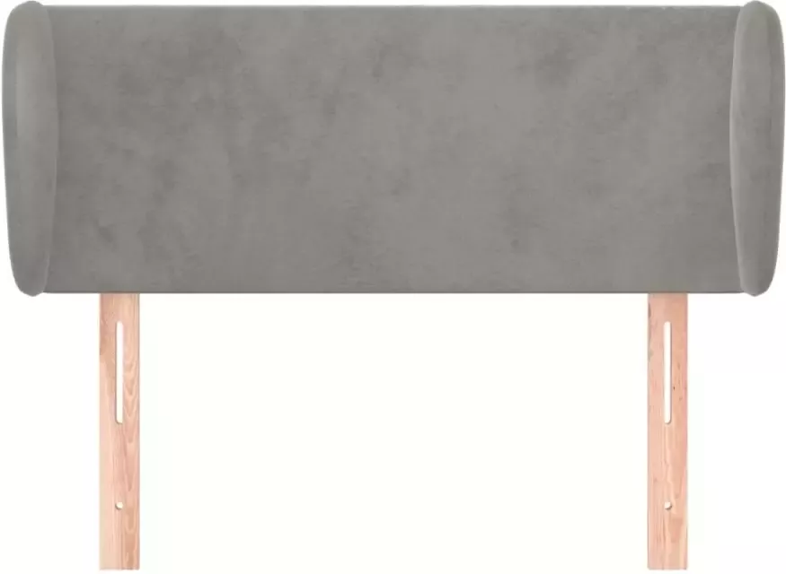 VidaXL Hoofdbord met randen 83x23x78 88 cm fluweel lichtgrijs - Foto 4