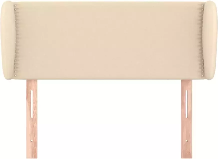 VidaXL Hoofdbord met randen 83x23x78 88 cm stof crÃ¨mekleurig - Foto 5