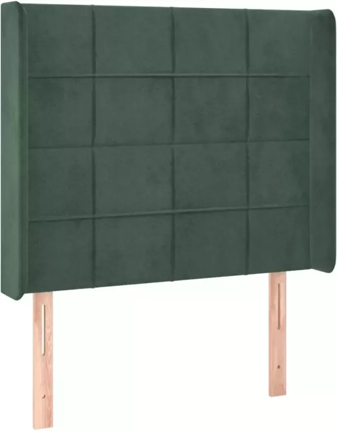 VIDAXL Hoofdbord met randen 93x16x118 128 cm fluweel donkergroen - Foto 5