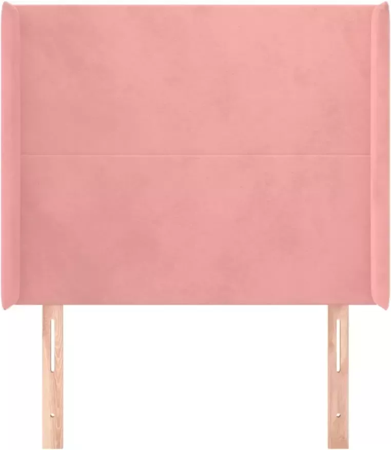 VIDAXL Hoofdbord met randen 93x16x118 128 cm fluweel roze - Foto 8