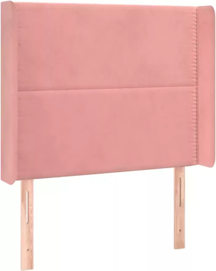 VIDAXL Hoofdbord met randen 93x16x118 128 cm fluweel roze - Foto 5