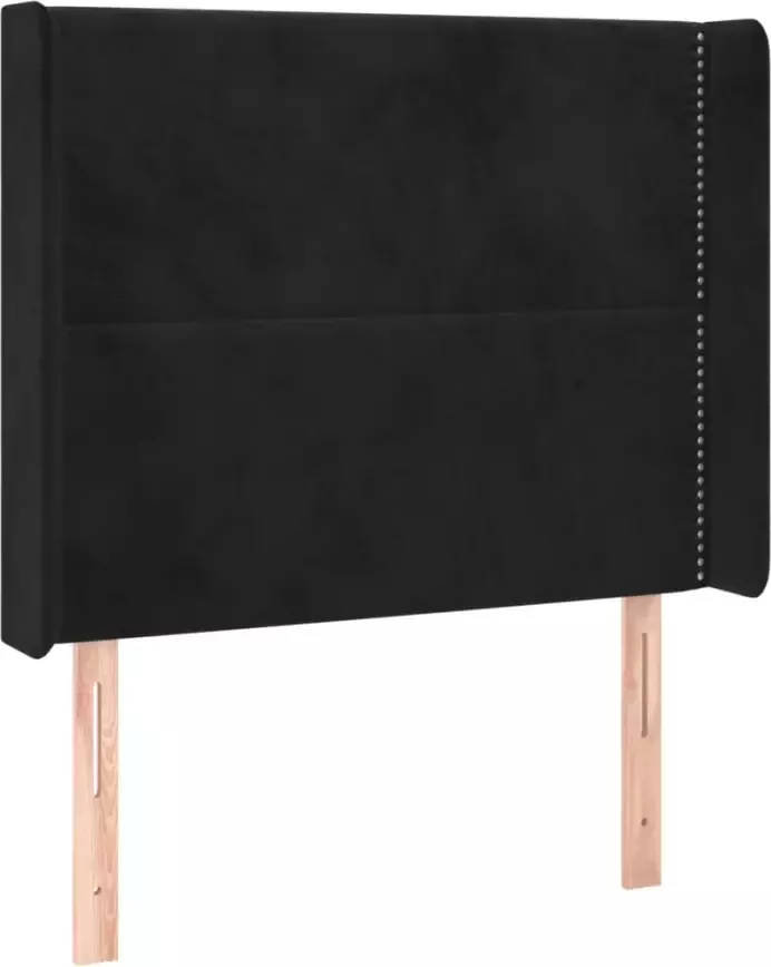 VIDAXL Hoofdbord met randen 93x16x118 128 cm fluweel zwart - Foto 4