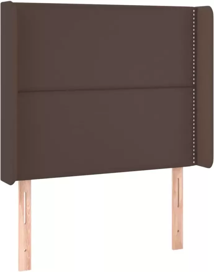 VidaXL Hoofdbord met randen 93x16x118 128 cm kunstleer bruin - Foto 3