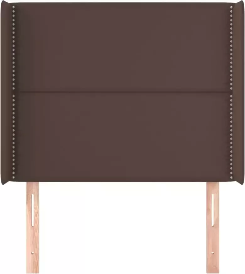 VidaXL Hoofdbord met randen 93x16x118 128 cm kunstleer bruin - Foto 2