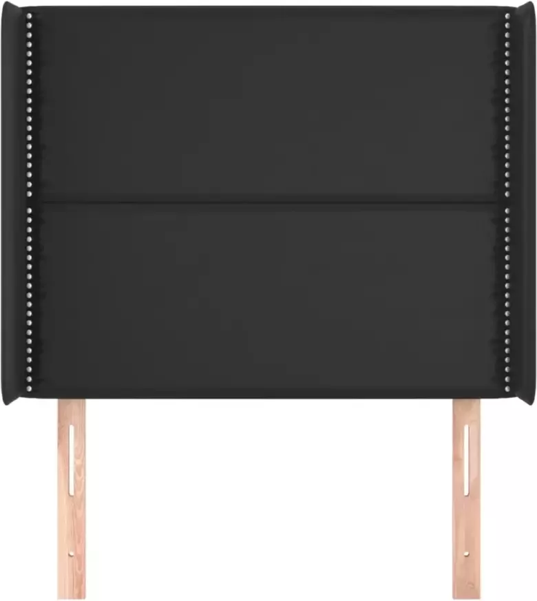 VidaXL Hoofdbord met randen 93x16x118 128 cm kunstleer zwart - Foto 2