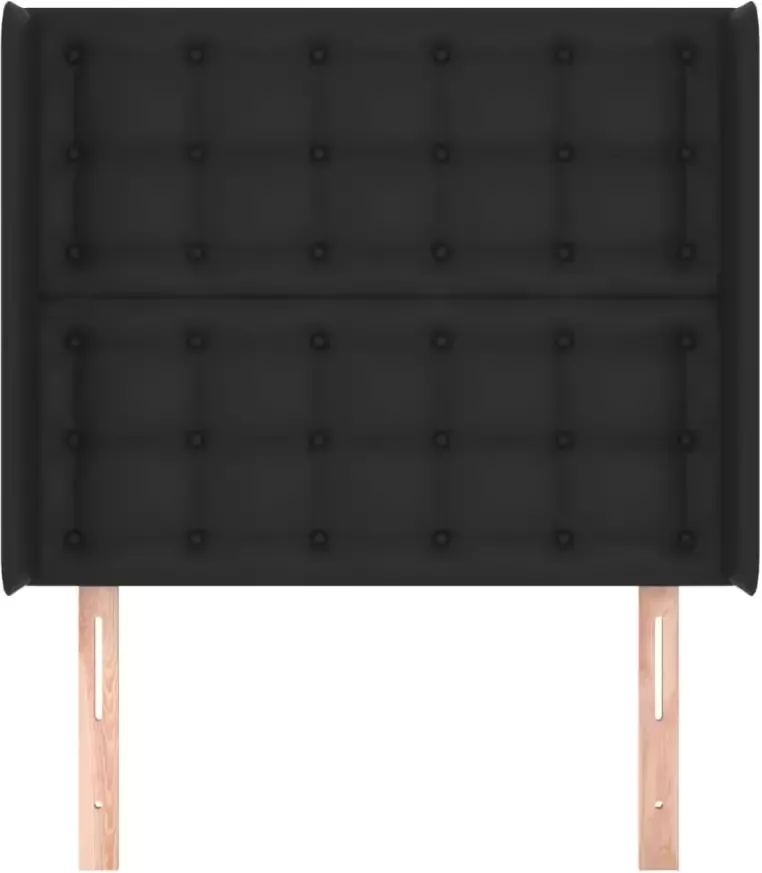 VidaXL Hoofdbord met randen 93x16x118 128 cm kunstleer zwart