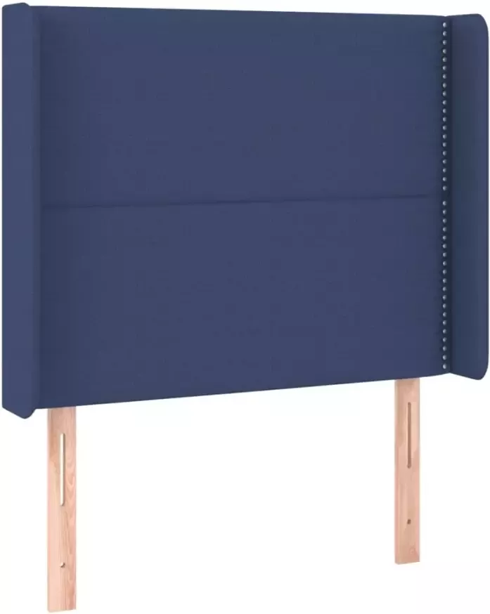 VIDAXL Hoofdbord met randen 93x16x118 128 cm stof blauw - Foto 6