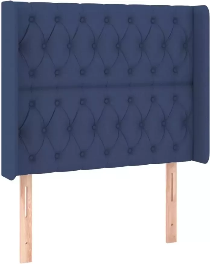 VIDAXL Hoofdbord met randen 93x16x118 128 cm stof blauw - Foto 6