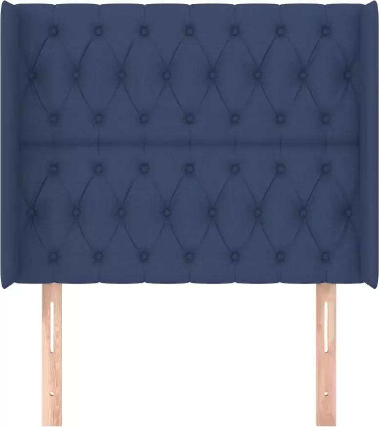 VIDAXL Hoofdbord met randen 93x16x118 128 cm stof blauw - Foto 2