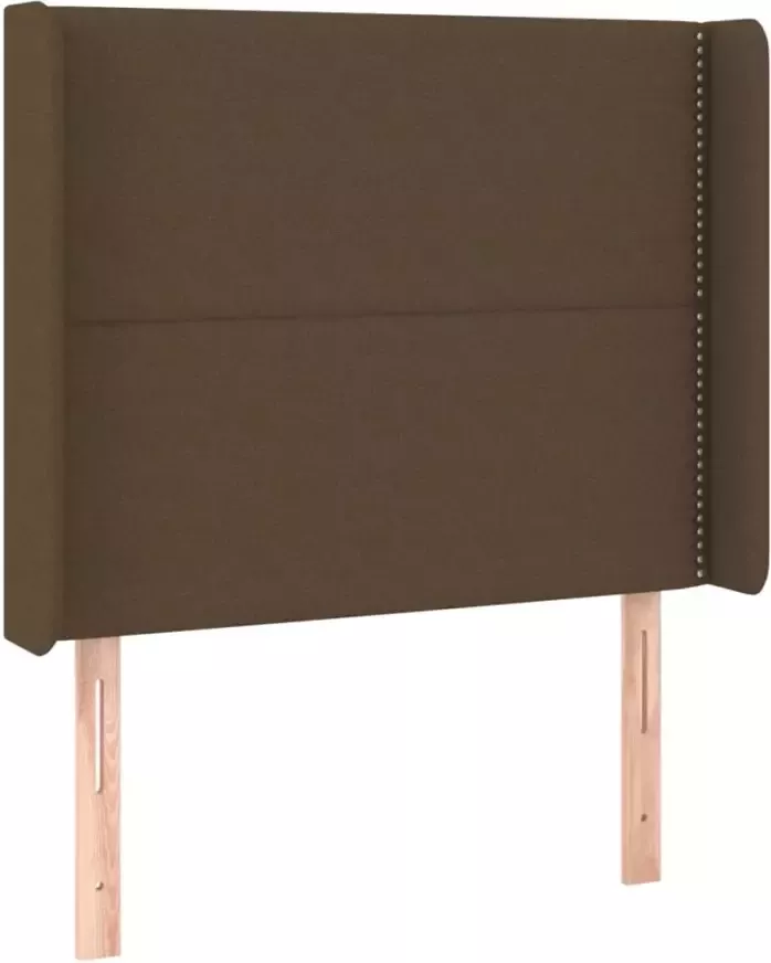 VIDAXL Hoofdbord met randen 93x16x118 128 cm stof donkerbruin - Foto 4