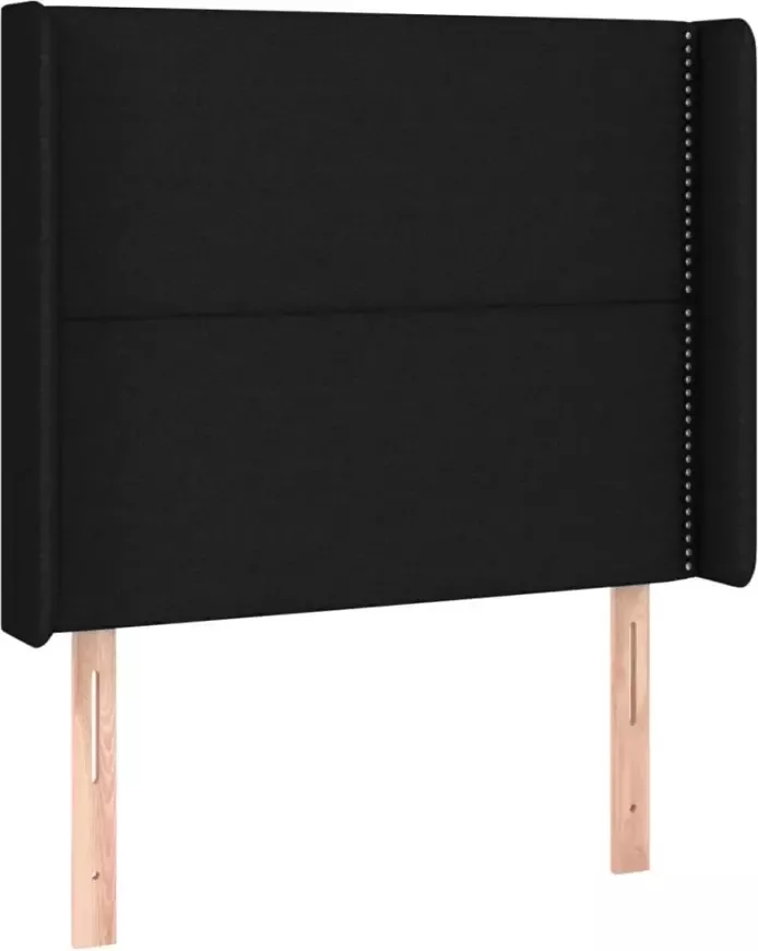 VIDAXL Hoofdbord met randen 93x16x118 128 cm stof zwart - Foto 4