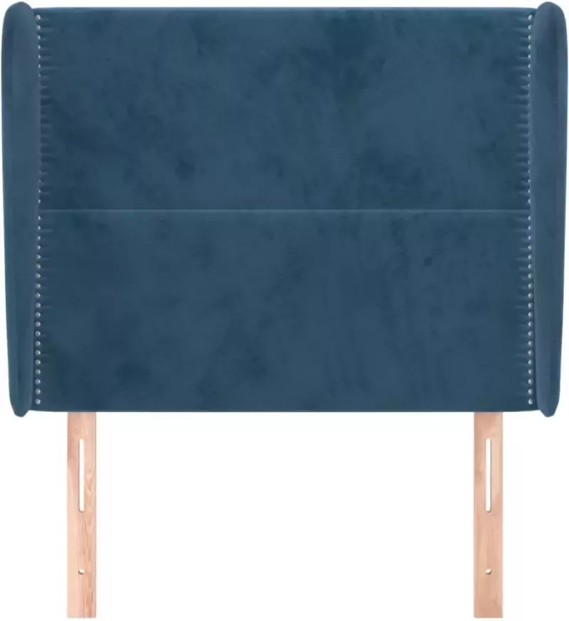 VidaXL Hoofdbord met randen 93x23x118 128 cm fluweel donkerblauw - Foto 3