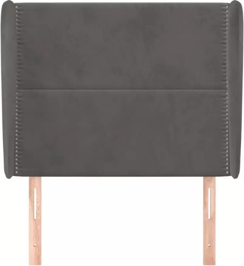 VidaXL Hoofdbord met randen 93x23x118 128 cm fluweel donkergrijs - Foto 4