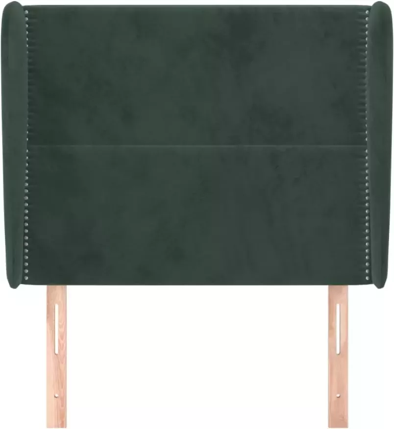 VIDAXL Hoofdbord met randen 93x23x118 128 cm fluweel donkergroen - Foto 4