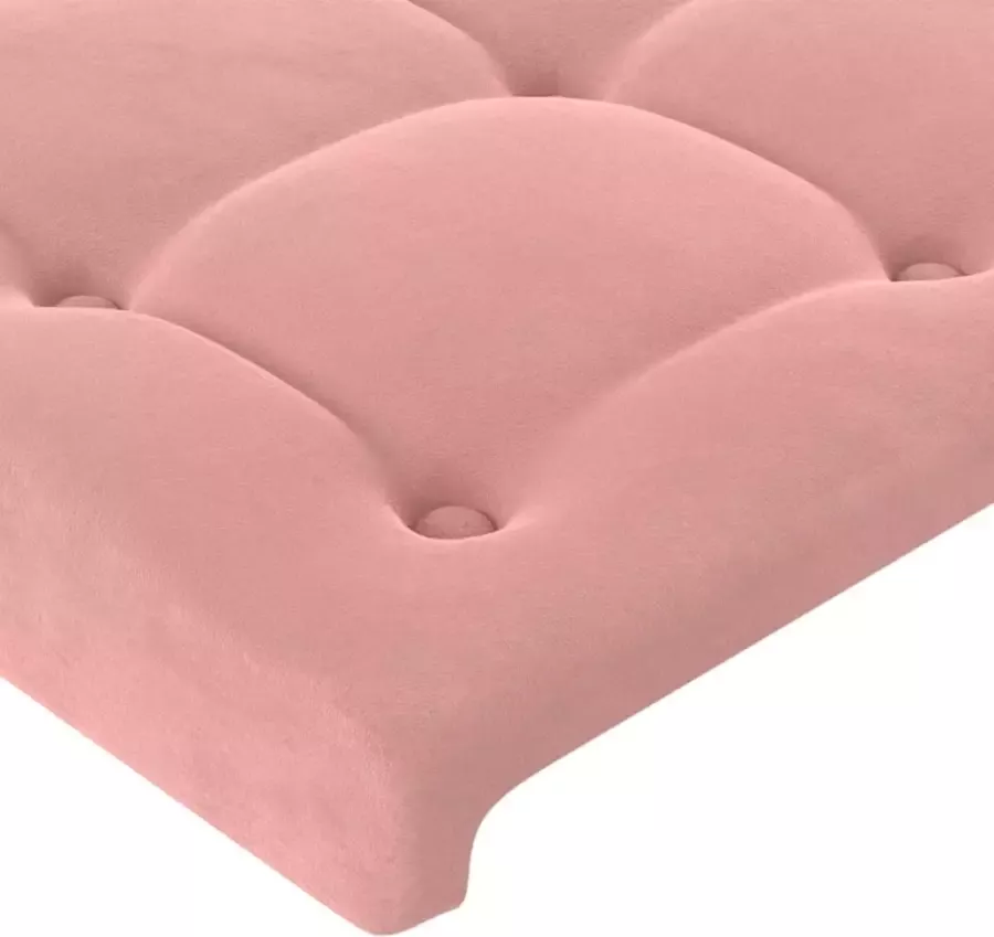 VIDAXL Hoofdbord met randen 93x23x118 128 cm fluweel roze - Foto 6