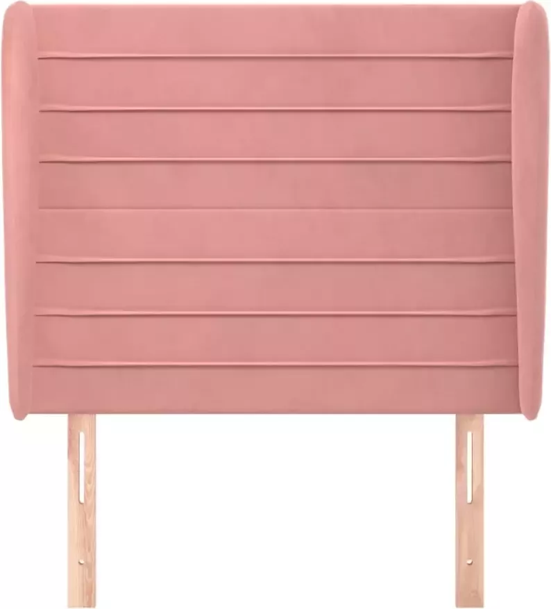 VIDAXL Hoofdbord met randen 93x23x118 128 cm fluweel roze - Foto 2