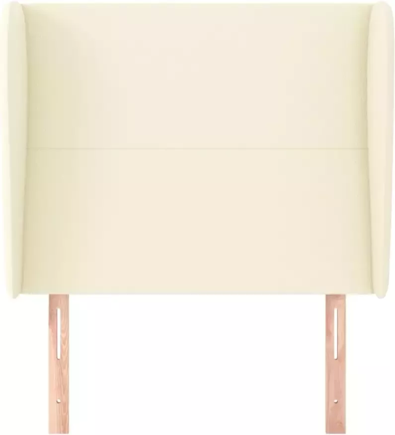 VidaXL Hoofdbord met randen 93x23x118 128 cm kunstleer crèmekleurig