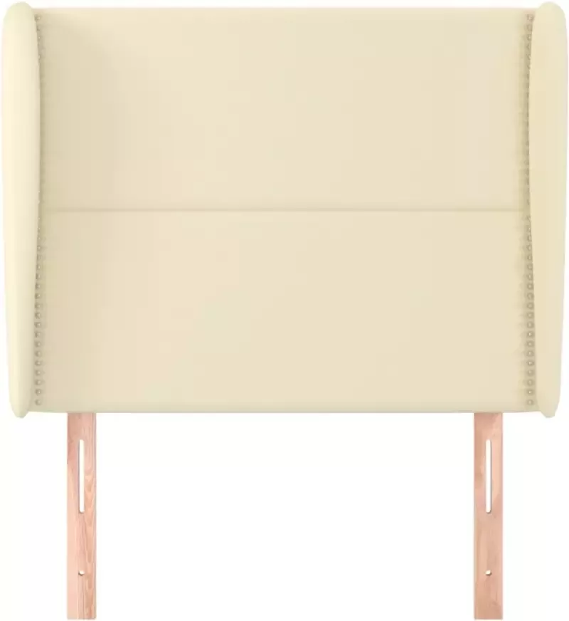 VidaXL Hoofdbord met randen 93x23x118 128 cm kunstleer crÃ¨mekleurig - Foto 2