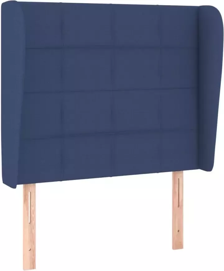 VIDAXL Hoofdbord met randen 93x23x118 128 cm stof blauw - Foto 4