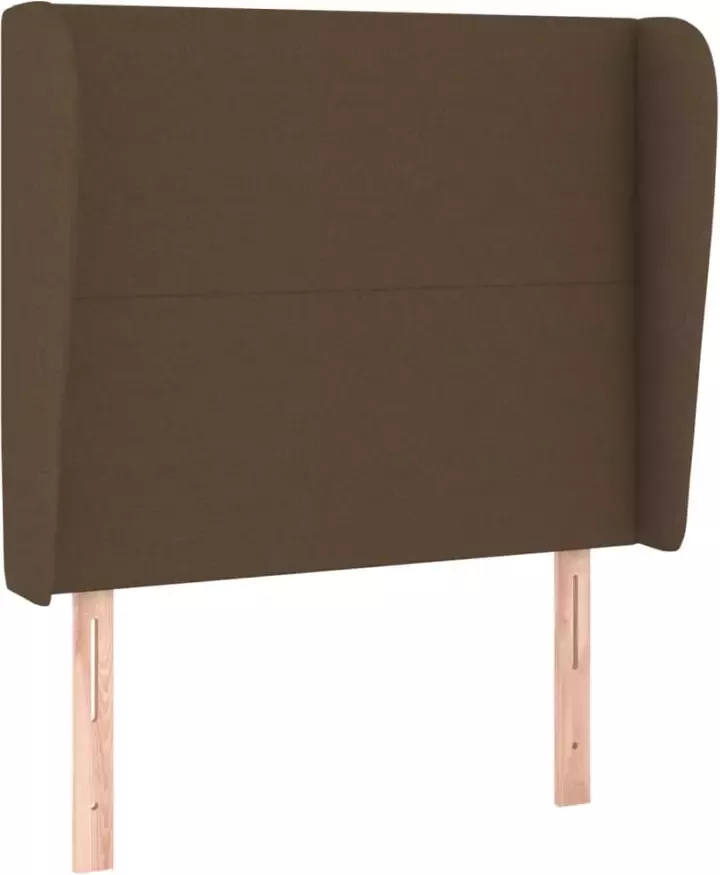 VIDAXL Hoofdbord met randen 93x23x118 128 cm stof donkerbruin - Foto 5