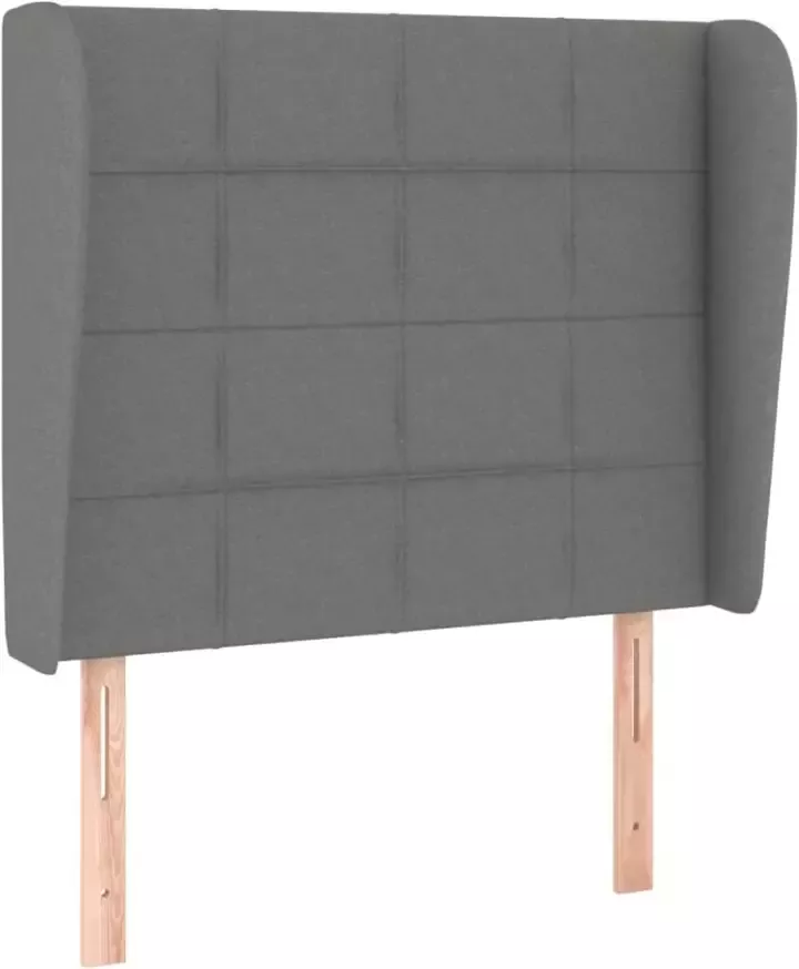 VIDAXL Hoofdbord met randen 93x23x118 128 cm stof donkergrijs - Foto 3