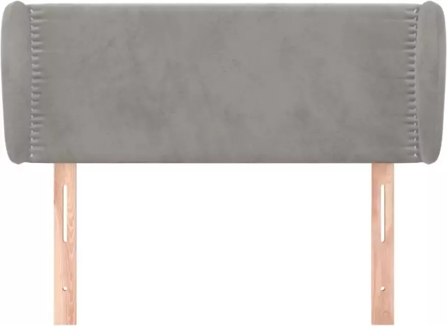 VidaXL Hoofdbord met randen 93x23x78 88 cm fluweel lichtgrijs - Foto 6