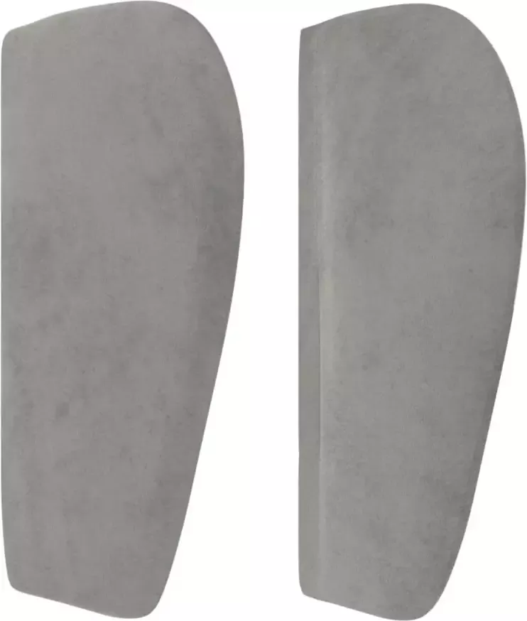 VidaXL Hoofdbord met randen 93x23x78 88 cm fluweel lichtgrijs - Foto 5