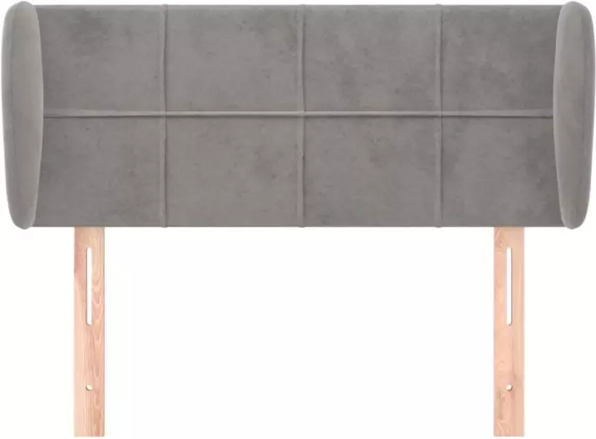 VidaXL Hoofdbord met randen 93x23x78 88 cm fluweel lichtgrijs - Foto 8