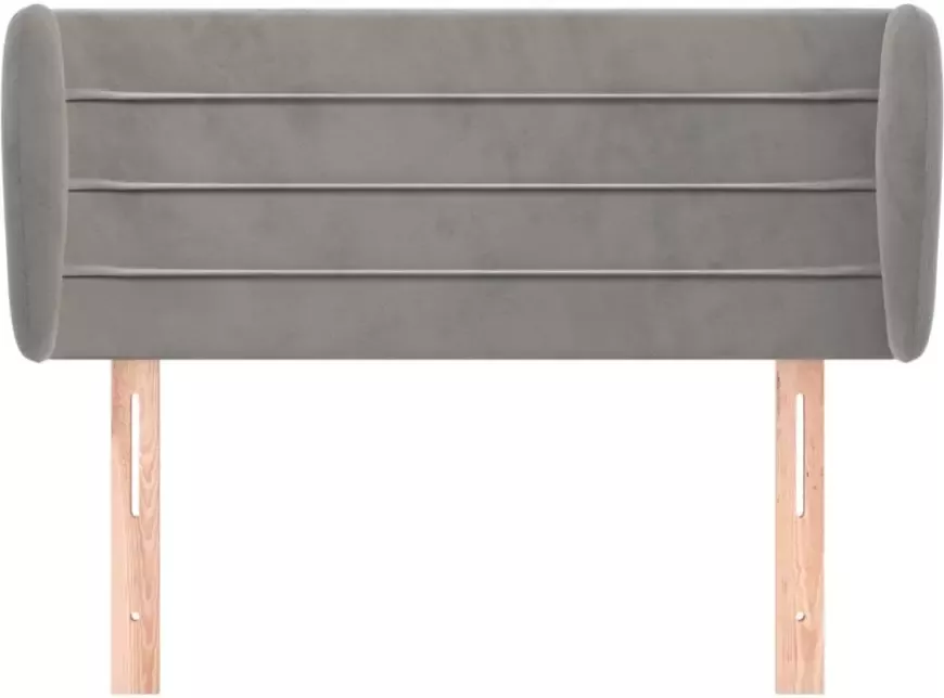 VidaXL Hoofdbord met randen 93x23x78 88 cm fluweel lichtgrijs - Foto 7