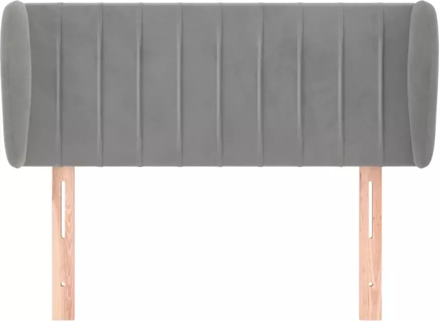 VidaXL Hoofdbord met randen 93x23x78 88 cm fluweel lichtgrijs - Foto 9