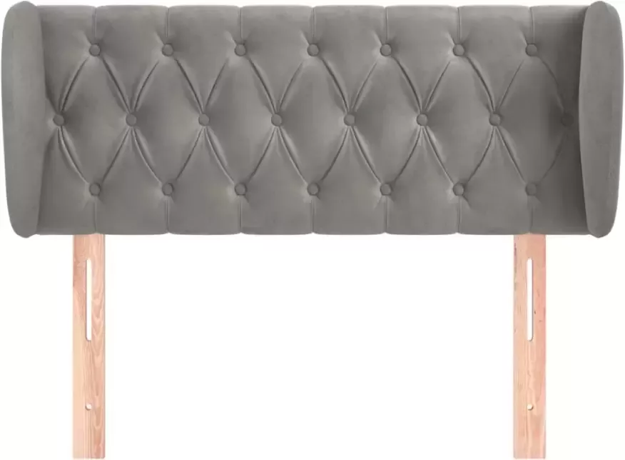 VidaXL Hoofdbord met randen 93x23x78 88 cm fluweel lichtgrijs - Foto 5