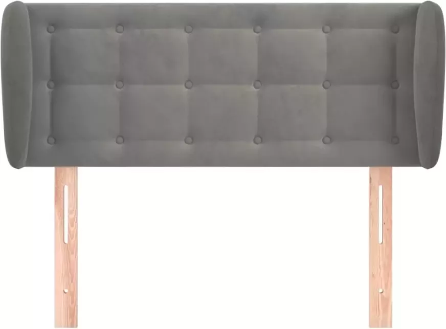 VidaXL Hoofdbord met randen 93x23x78 88 cm fluweel lichtgrijs - Foto 6