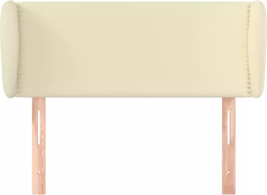 VidaXL Hoofdbord met randen 93x23x78 88 cm kunstleer crÃ¨mekleurig - Foto 4