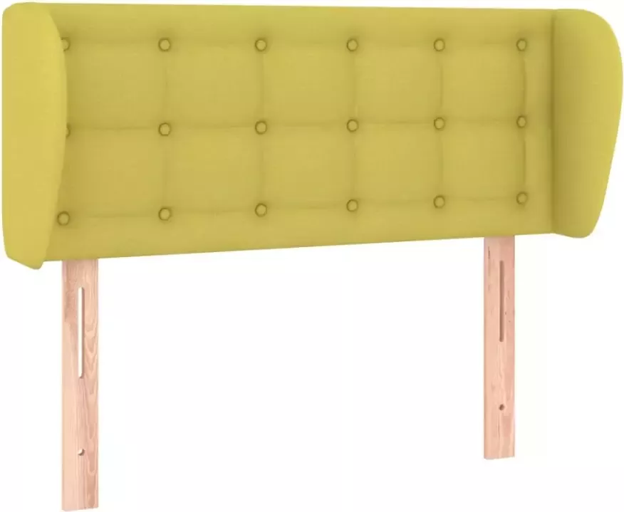 VIDAXL Hoofdbord met randen 93x23x78 88 cm stof groen - Foto 4