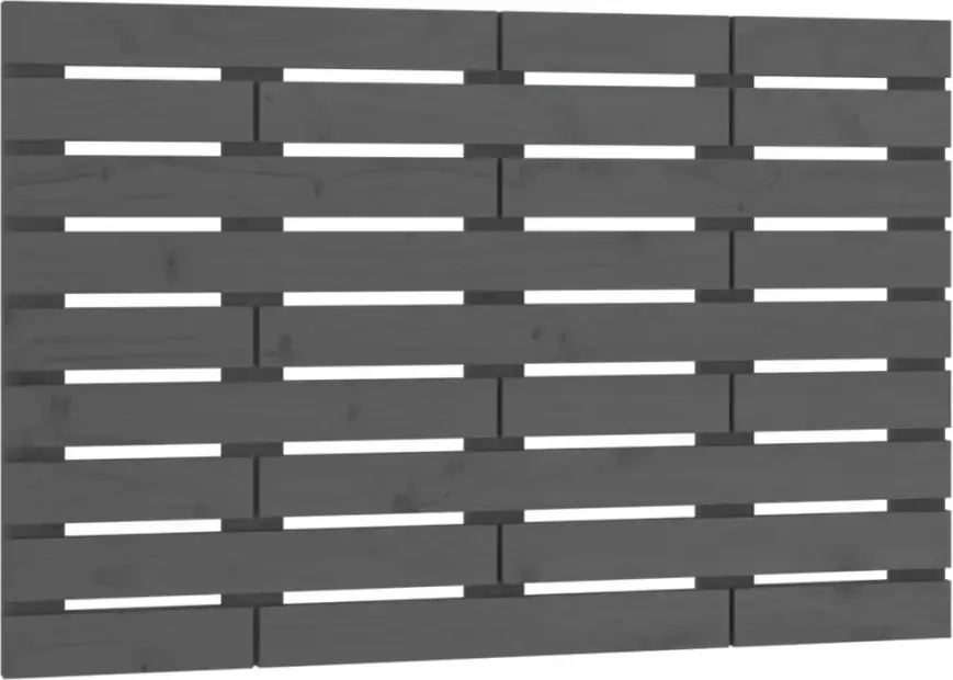 VIDAXL Hoofdbord wandmontage 106x3x63 cm massief grenenhout grijs - Foto 4