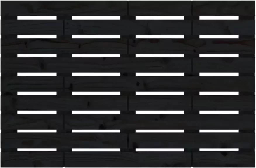 VIDAXL Hoofdbord wandmontage 106x3x63 cm massief grenenhout zwart - Foto 3