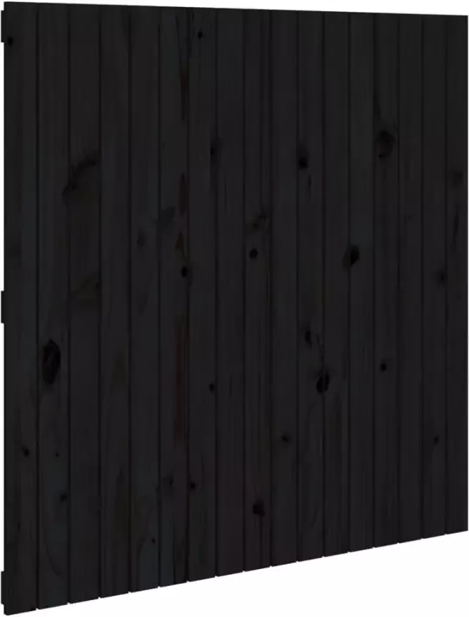 VIDAXL Hoofdbord wandmontage 108x3x110 cm massief grenenhout zwart - Foto 4